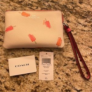 Coach corner zip wristlet